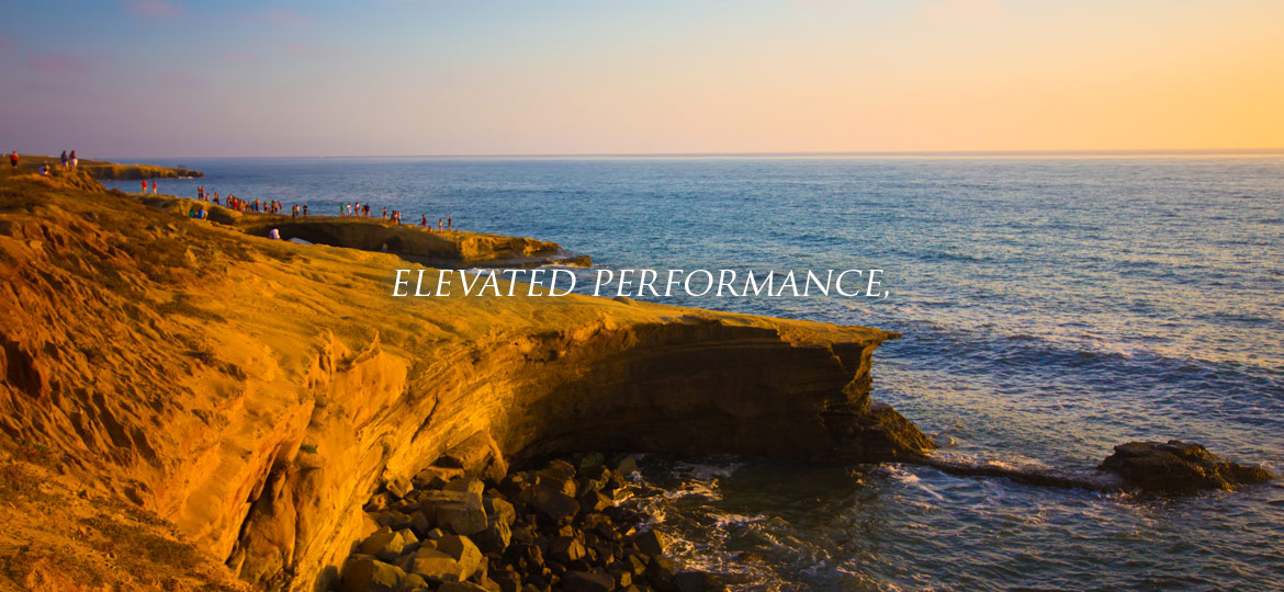 Coastal ocean view. Overlay test: Elevated performance,